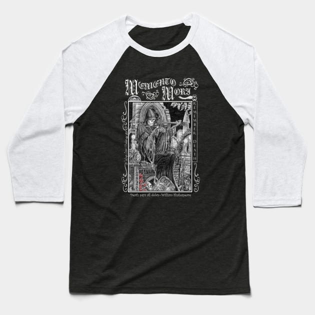 Memento Mori Baseball T-Shirt by Vintage Crow Studios